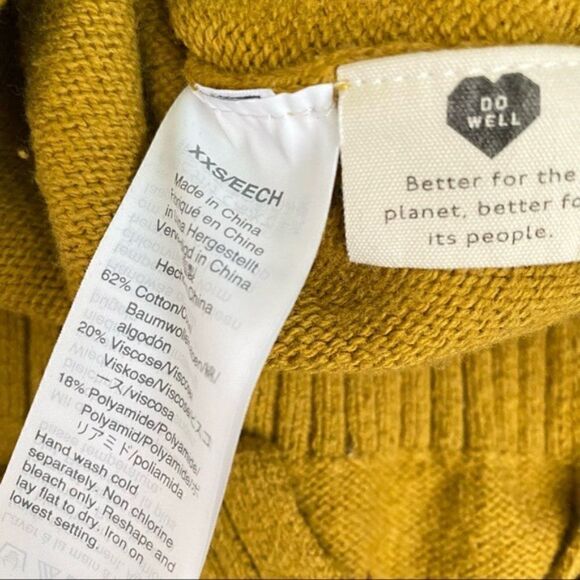 MADEWELL Double V-Neck Sweater Egyptian Gold Size XXS - Picture 4 of 6